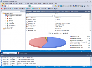 Schermata DBArtisan 2016 aggiunge DB Team Server