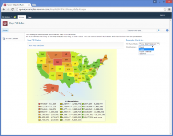 Captura de pantalla - Nevron Vision for SharePoint 2015.1 añada mapas y códigos de barras