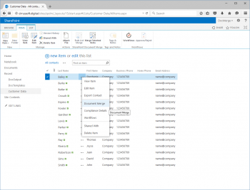 SharePoint Document Mergeがリリース のスクリーン ショット