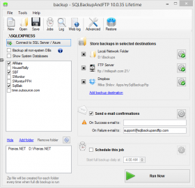 SQLBackupAndFTP released screenshot